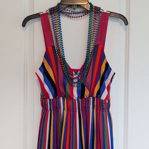 Lucy Paris Multicolor Striped Midi Dress